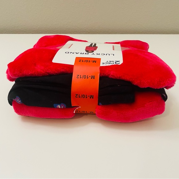 Lucky Brand Girls 2-Piece Plush Hoodie & Legging Set, NWT - Picture 2 of 8